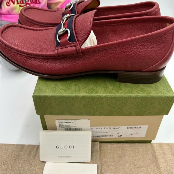 Men's Gucci horse bit web striped loafer size 9, made in Italy - Picture 6 of 12